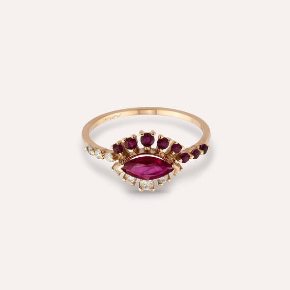 0.84 CT Ruby and Diamond Ring - 3