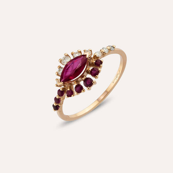 0.84 CT Ruby and Diamond Ring - 1