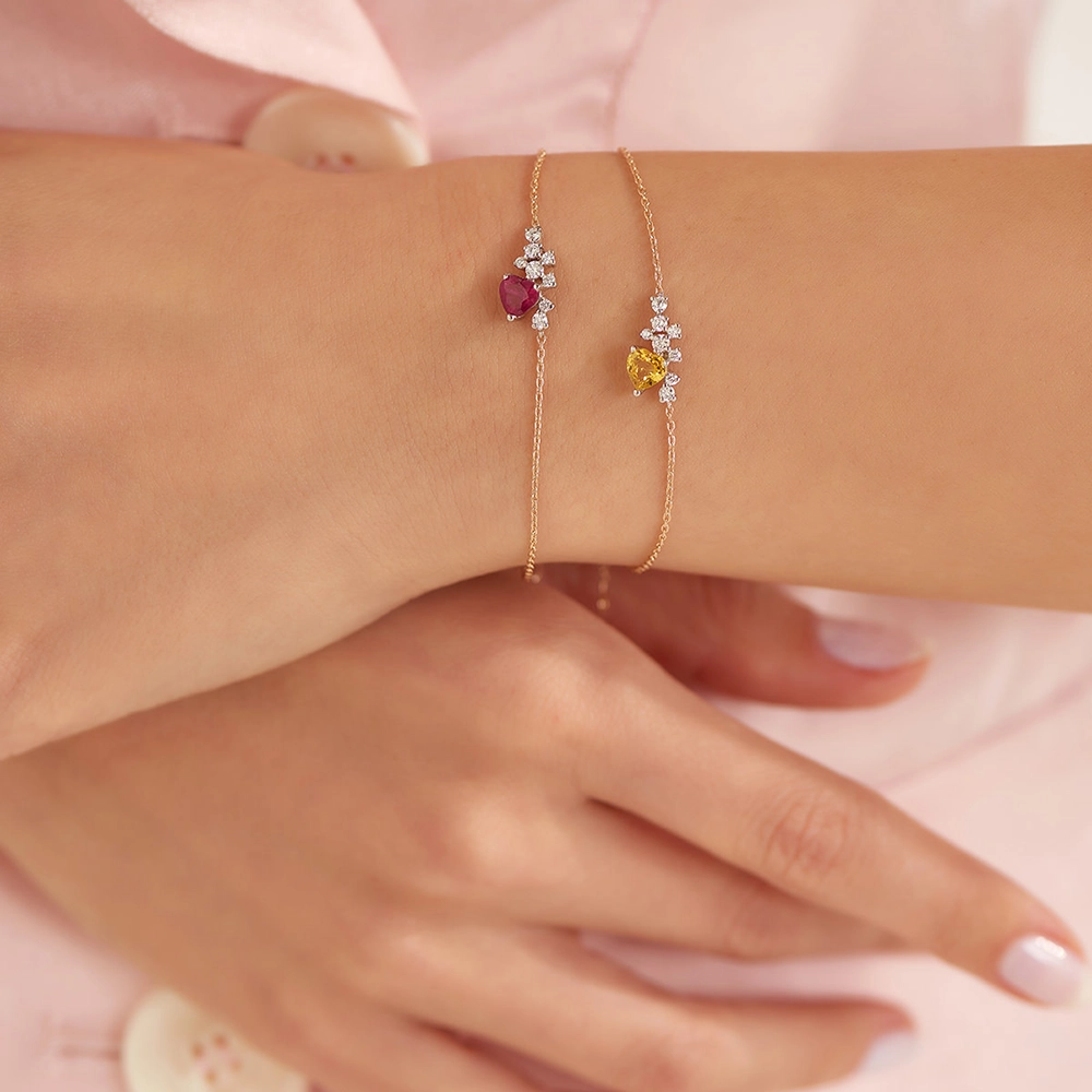 Zoya 0.87 CT Red Sapphire and Diamond Rose Gold Bracelet - 3