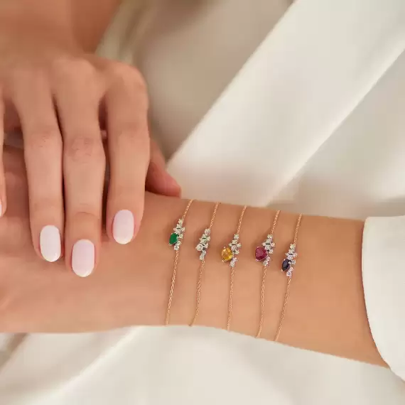 Zoya 0.87 CT Yellow Sapphire and Diamond Rose Gold Bracelet - 6