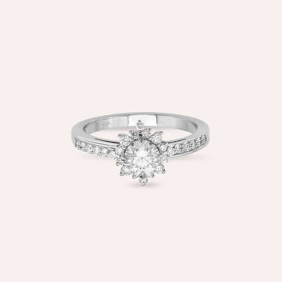 Earth 0.90 CT Diamond White Gold Ring - 5