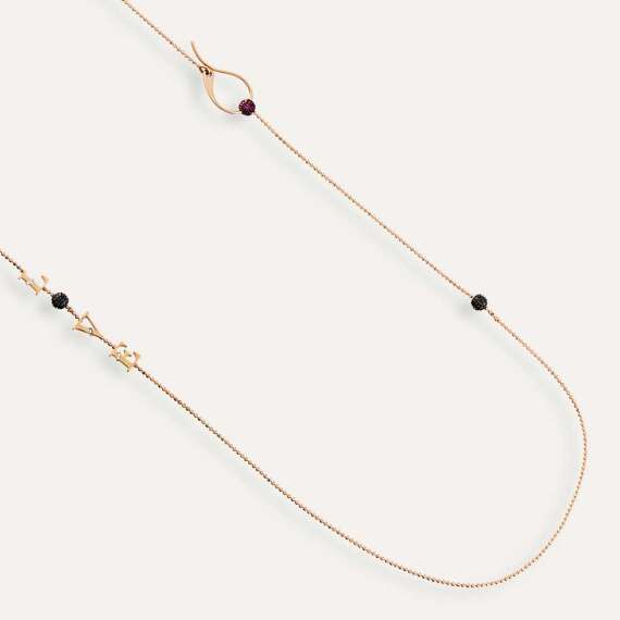 0.92 CT Diamond and Ruby Love Necklace - 1