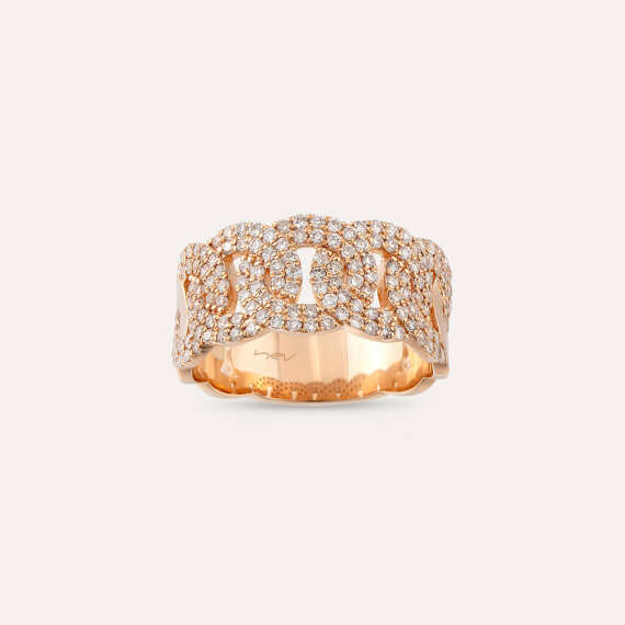 0.92 CT Diamond Rose Gold Spiral Ring - 1