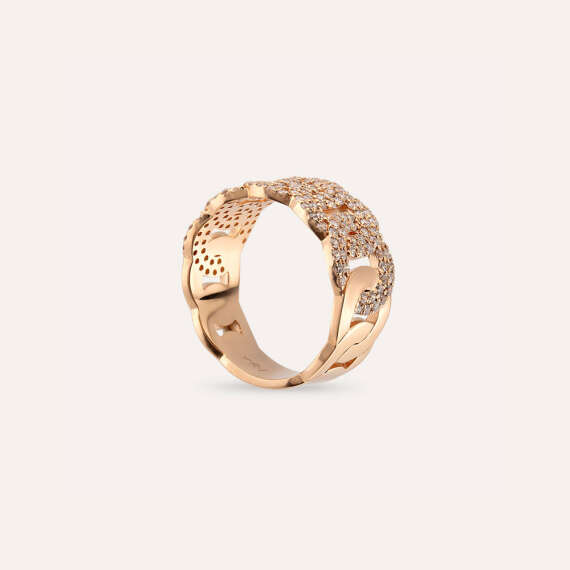0.92 CT Diamond Rose Gold Spiral Ring - 5