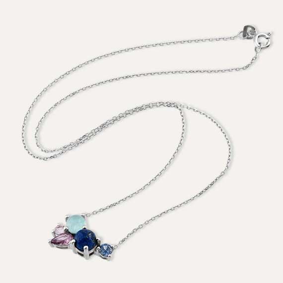 0.93 CT Multicolor Sapphire and Lapis Pendant - 3