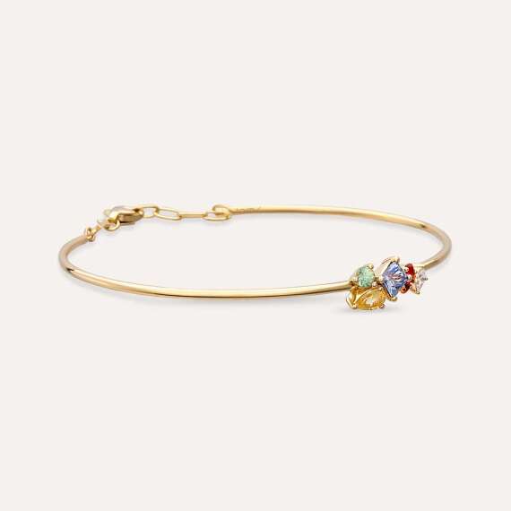 0.96 CT Multicolor Sapphire and Diamond Rose Gold Bracelet - 4
