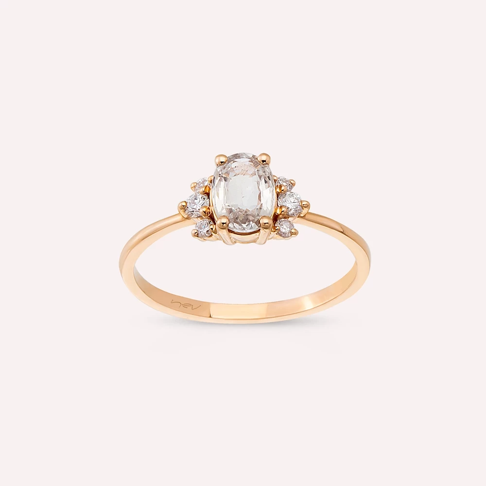 Rose gold white best sale sapphire ring