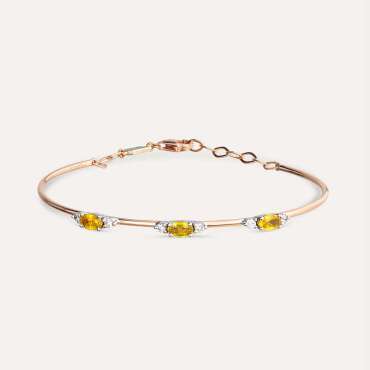Rainbow Sapphire and Yellow Gold Bracelet - Turgeon Raine