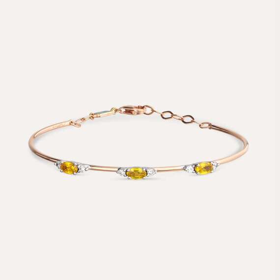 0.98 CT Yellow Sapphire and Diamond Bracelet - 1
