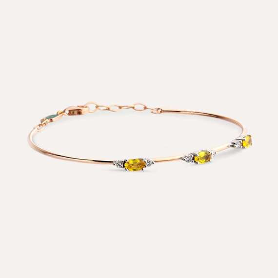 0.98 CT Yellow Sapphire and Diamond Bracelet - 4
