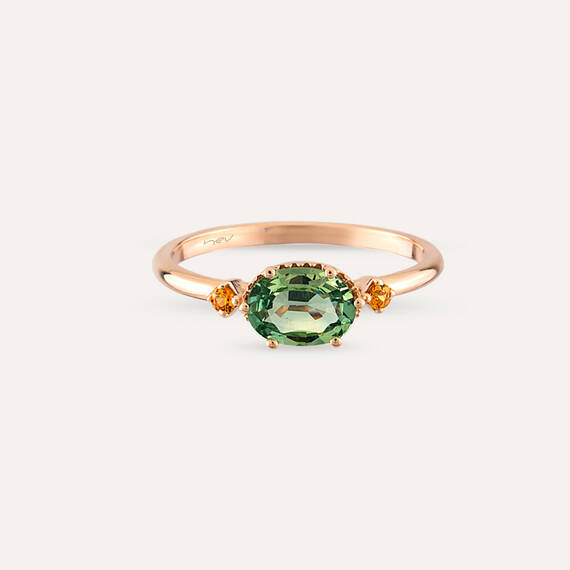 1.06 CT Multicolor Sapphire Rose Gold Ring - 5