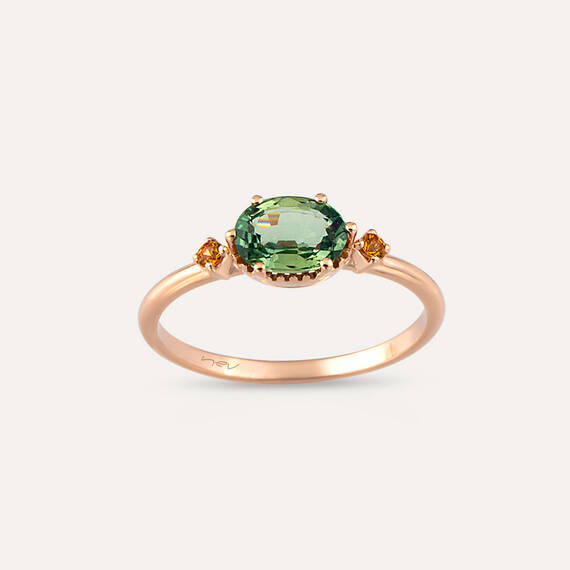 1.06 CT Multicolor Sapphire Rose Gold Ring - 3
