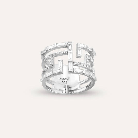 1.30 CT Baguette Cut Diamond White Gold Ring - 1