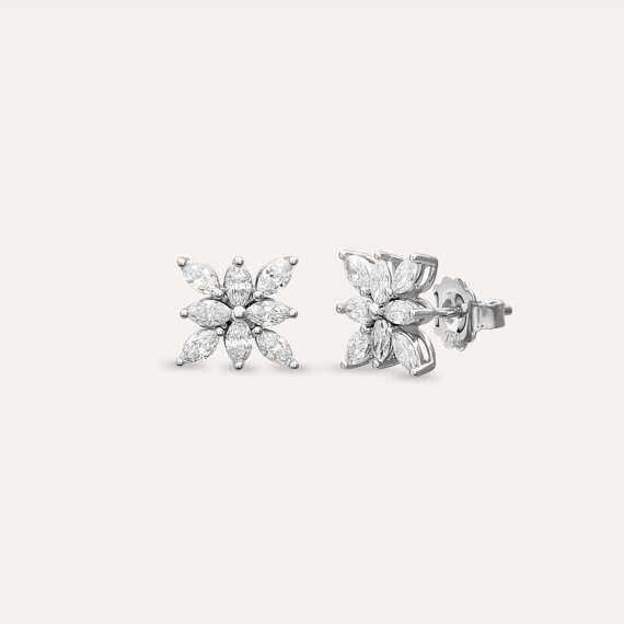 1.10 CT Marquise Cut Diamond White Gold Earring - 1