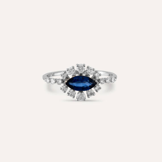1.00 CT Sapphire and Diamond Ring - 4