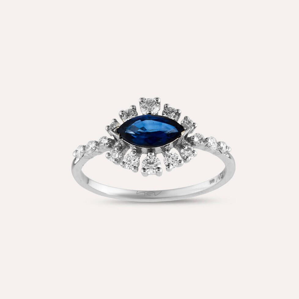 1.00 CT Sapphire and Diamond Ring