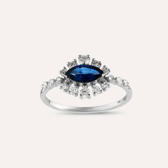 1.00 CT Sapphire and Diamond Ring - 3
