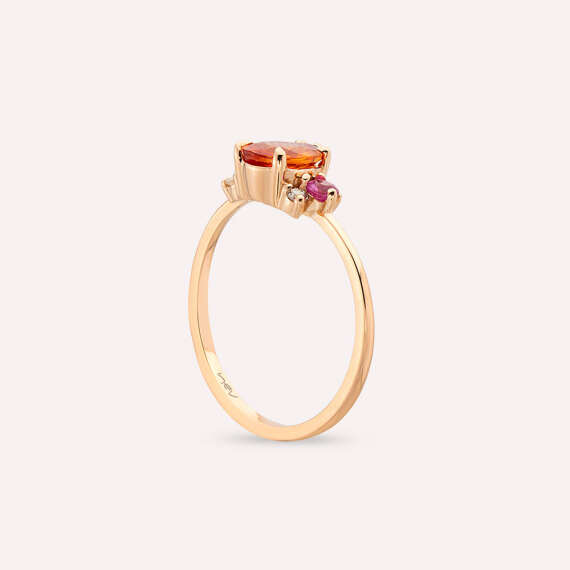 1.01 CT Multicolor Sapphire and Diamond Rose Gold Ring - 6