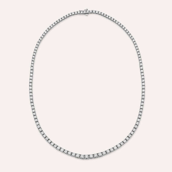 10.33 CT Diamond White Gold Tennis Necklace - 1