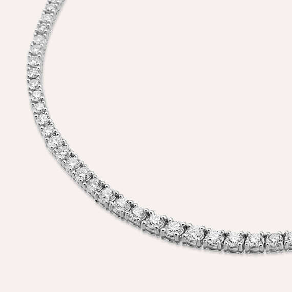 10.33 CT Diamond White Gold Tennis Necklace - 3