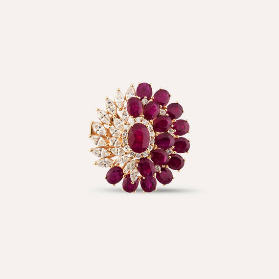 10.49 CT Ruby and Diamond Ring - 5