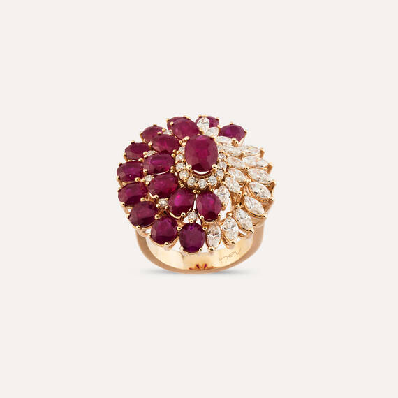 10.49 CT Ruby and Diamond Ring - 2