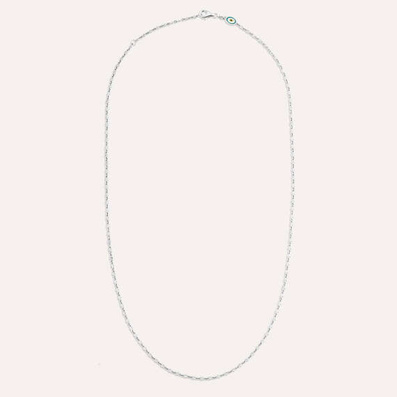 1.05 CT Rose Cut Diamond White Gold Necklace - 3
