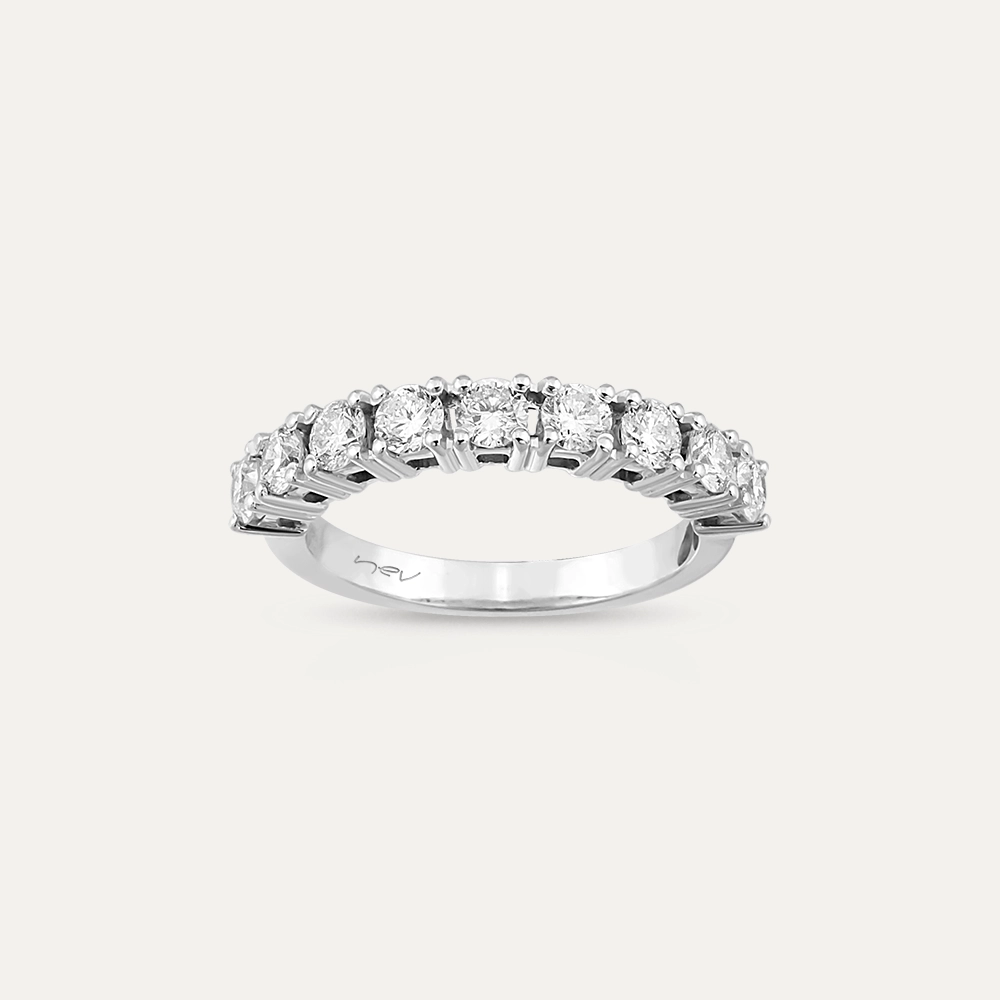 1.06 Diamond White Gold Half Eternity Ring - 1