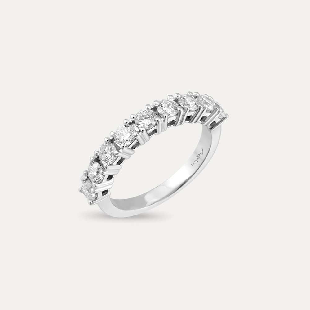 1.06 Diamond White Gold Half Eternity Ring - 2