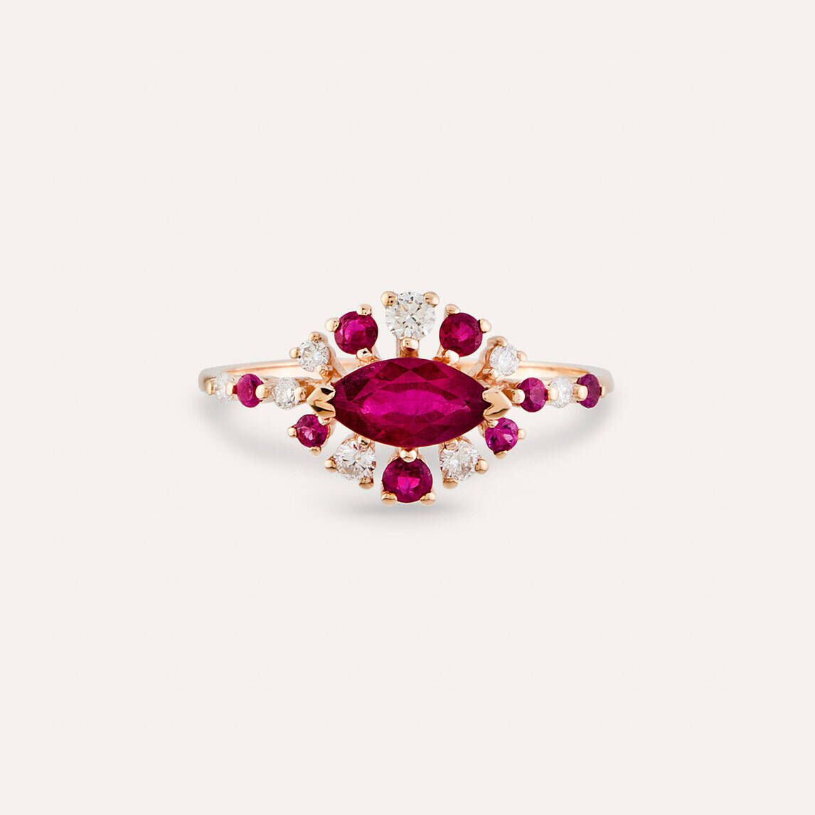 1.20 CT Diamond and Ruby Ring