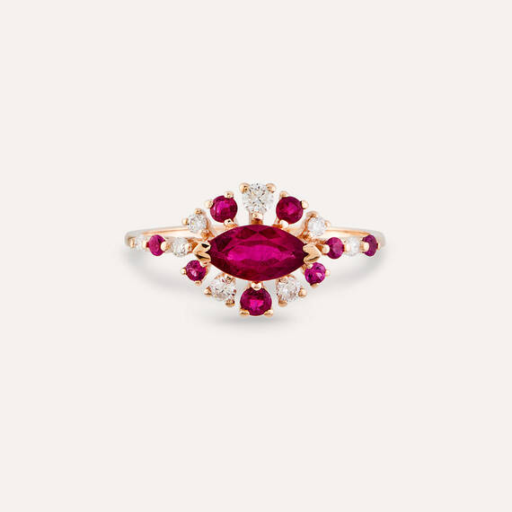1.20 CT Diamond and Ruby Ring - 3