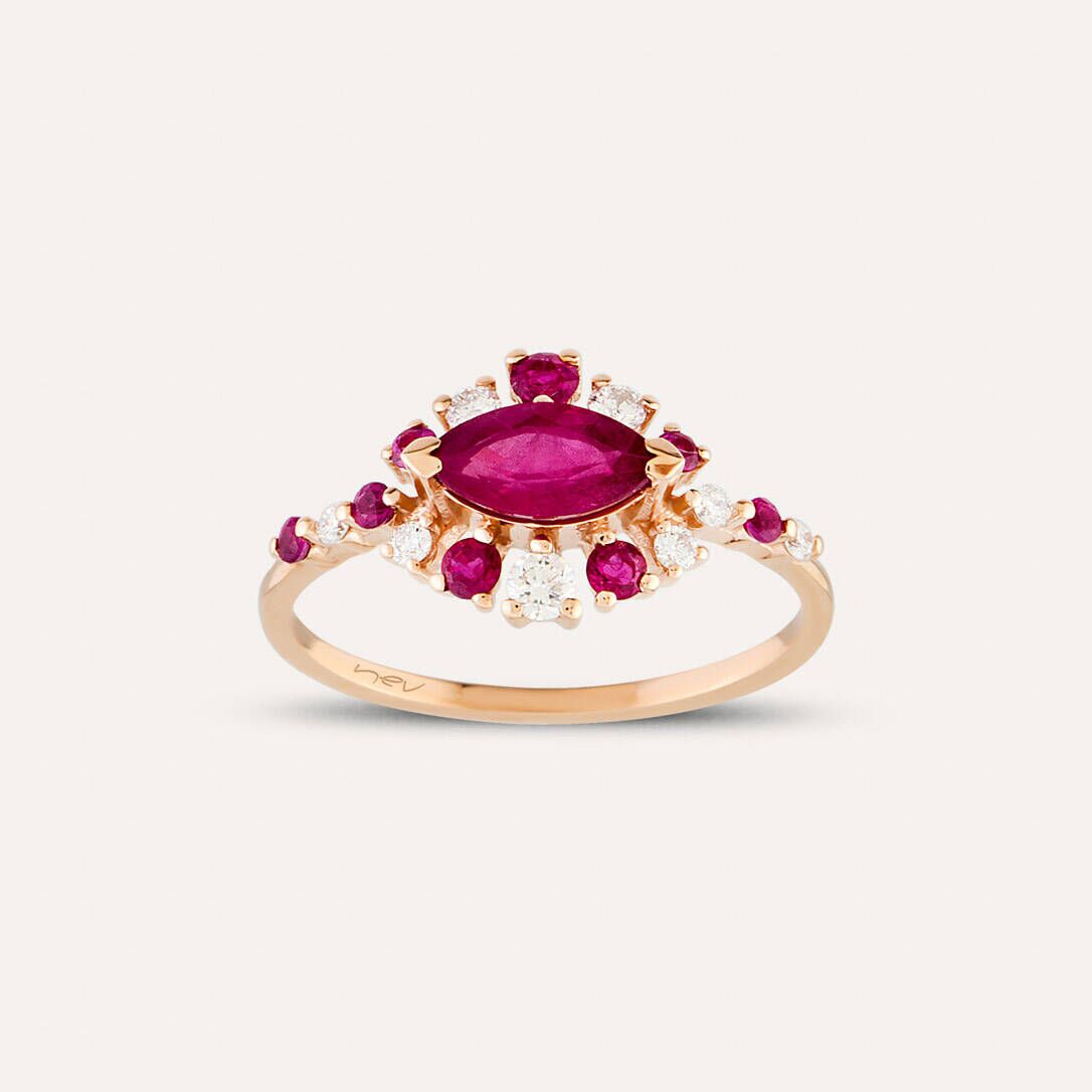1.20 CT Diamond and Ruby Ring