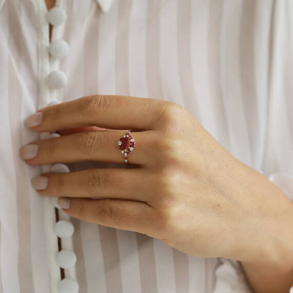 1.20 CT Diamond and Ruby Ring - 2