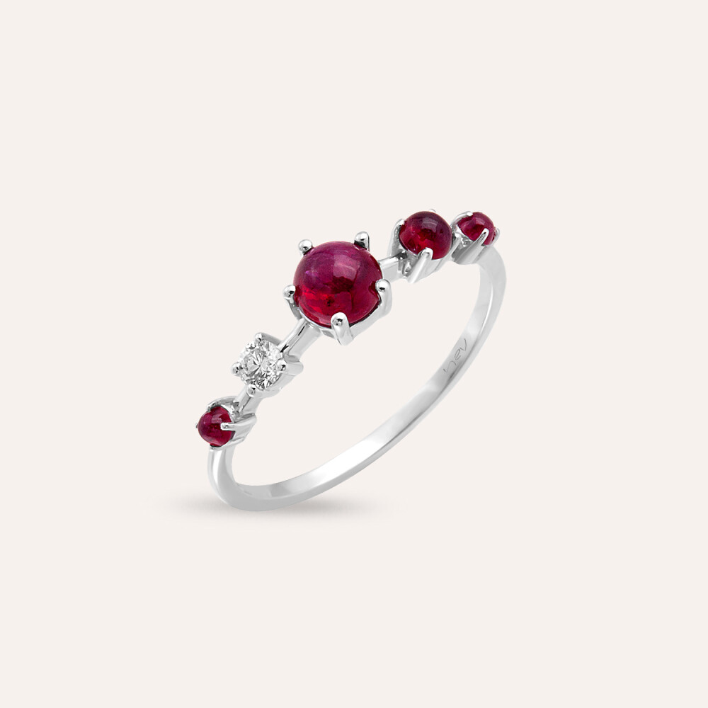Lola 1.11 CT Ruby and Diamond White Gold Ring