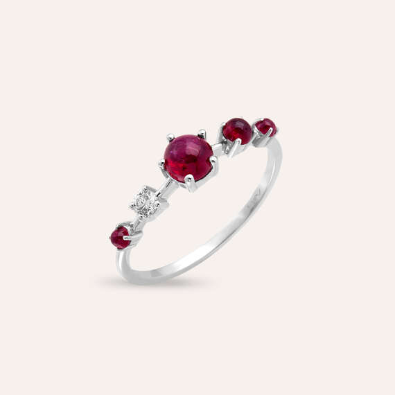 Lola 1.11 CT Ruby and Diamond White Gold Ring - 1