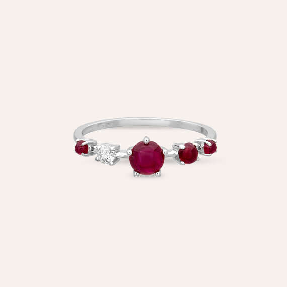 Lola 1.11 CT Ruby and Diamond White Gold Ring - 4
