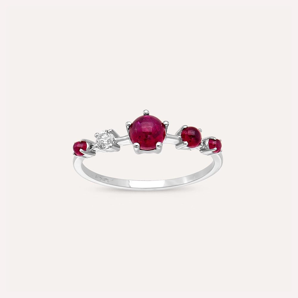 Lola 1.11 CT Ruby and Diamond White Gold Ring - 3