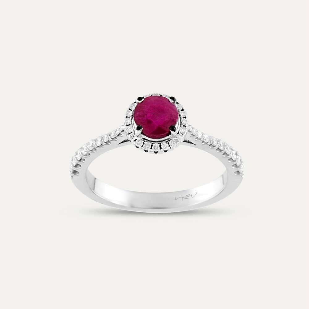 1.23 CT Ruby and Diamond Ring
