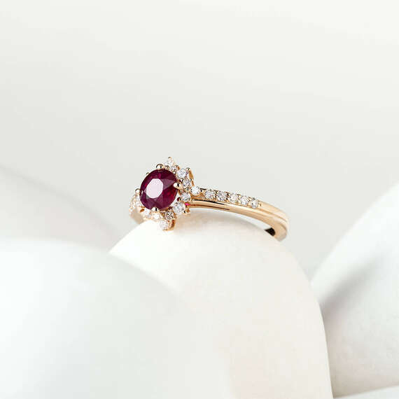 Earth 1.16 CT Ruby and Diamond Rose Gold Ring - 1