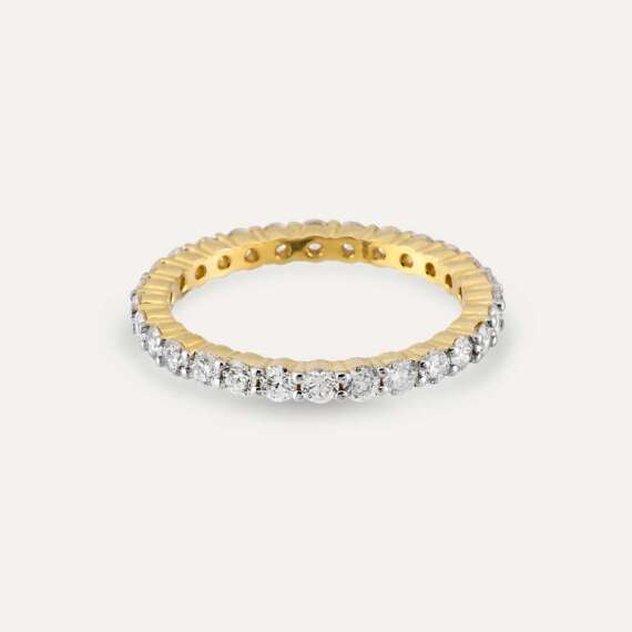 1.20 CT Diamond Yellow Gold Eternity Ring - 3