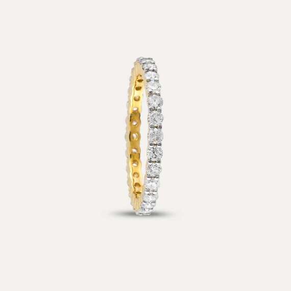 1.20 CT Diamond Yellow Gold Eternity Ring - 5