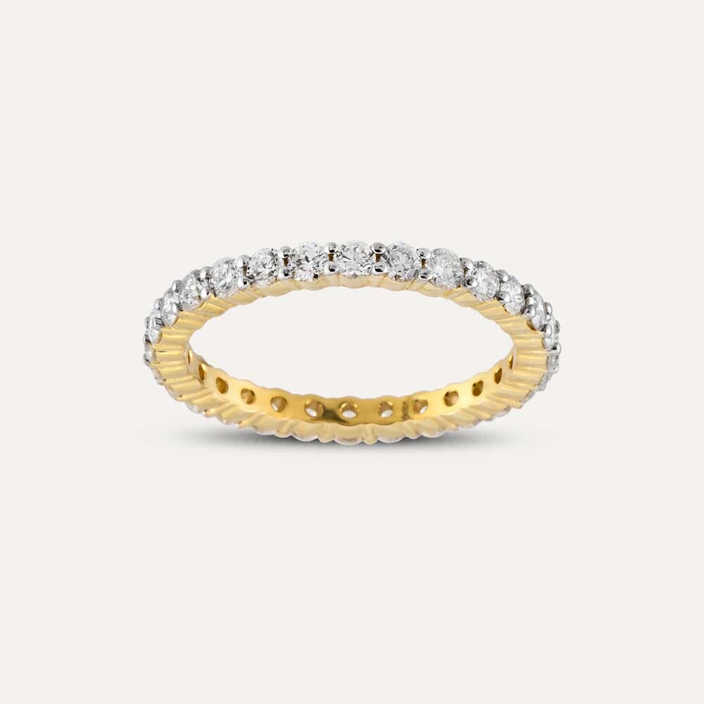 1.20 CT Diamond Yellow Gold Eternity Ring