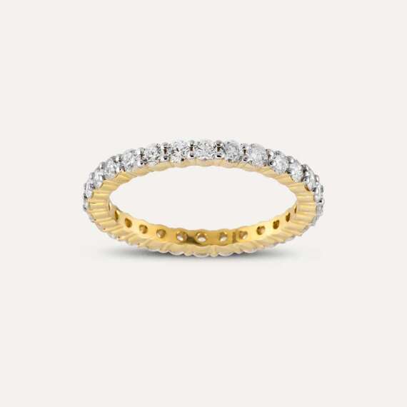 1.20 CT Diamond Yellow Gold Eternity Ring - 1