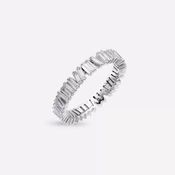 1.25 CT Baguette Cut Diamond White Gold Eternity Ring - 3