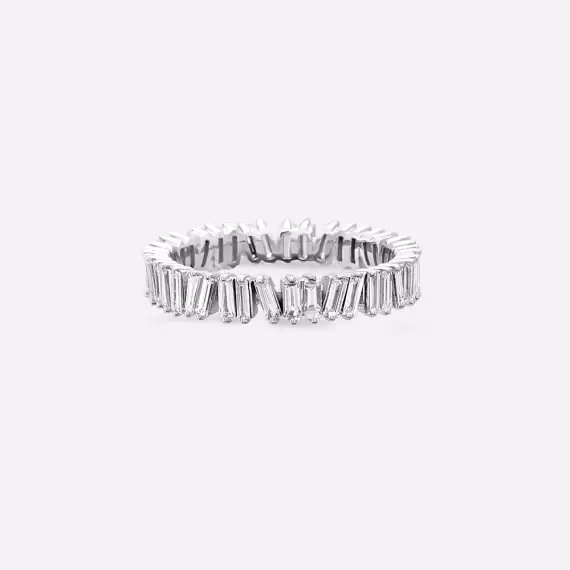 1.25 CT Baguette Cut Diamond White Gold Eternity Ring - 4