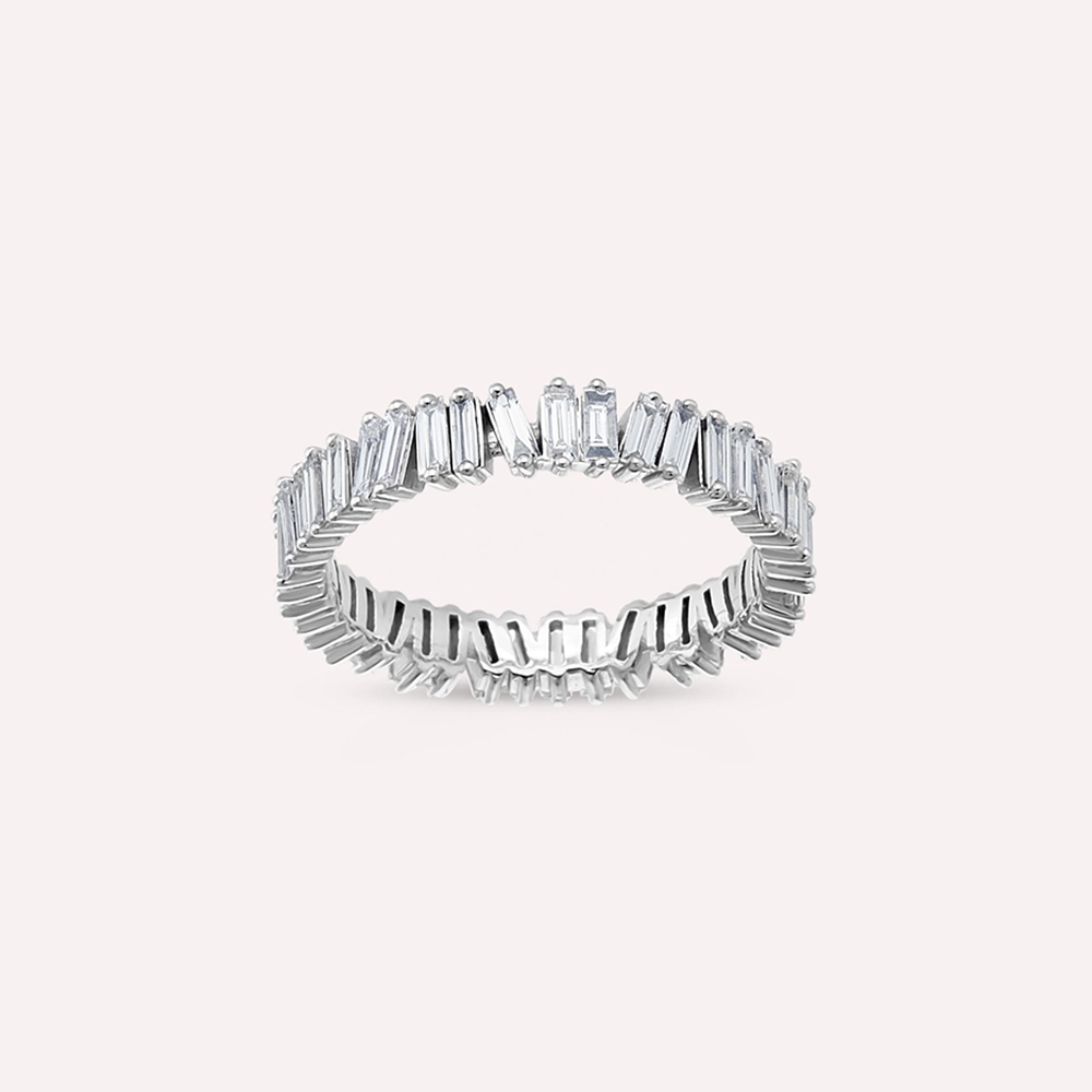 1.25 CT Baguette Cut Diamond White Gold Eternity Ring - 1