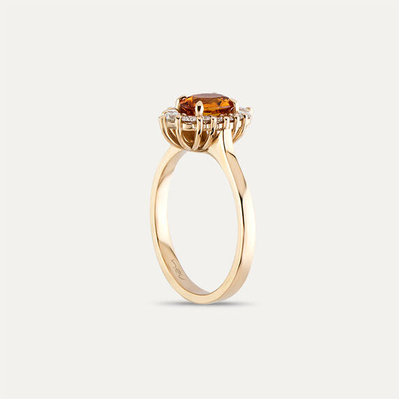 1.29 CT Orange Sapphire and Diamond Rose Gold Ring - 5