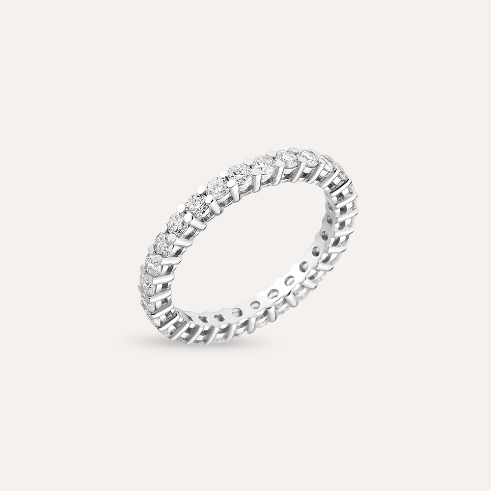 1.30 CT Diamond White Gold Eternity Ring - 2