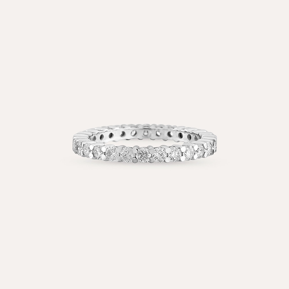 1.30 CT Diamond White Gold Eternity Ring - 3