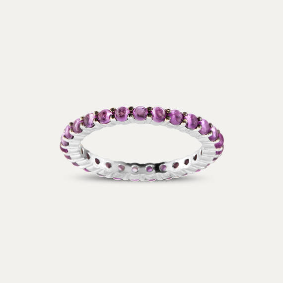 1.39 CT Purple Sapphire Eternity Ring - 2